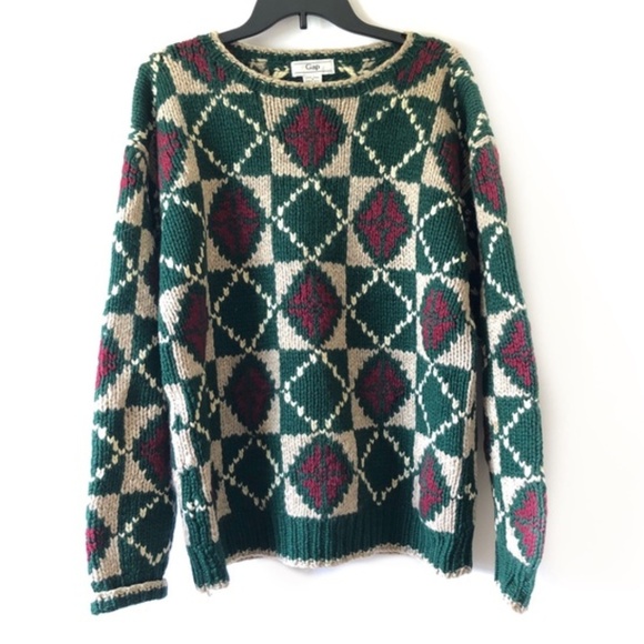 GAP Other - Vintage Gap 100% Wool Chunky Hand Knit Sweater Vtg